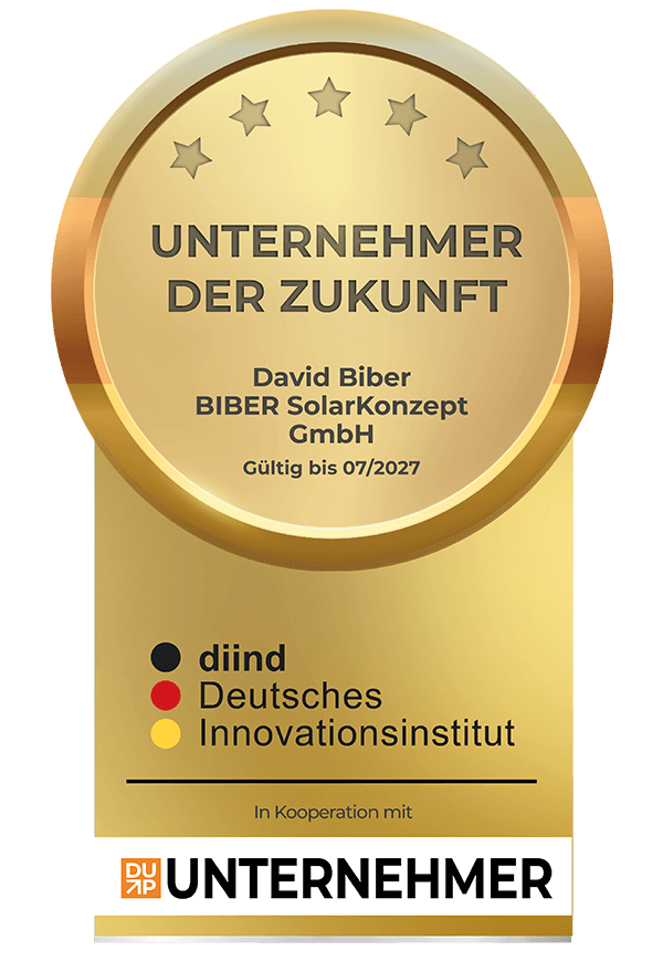 Siegel Unternehmer der Zukunft der BIBER SolarKonzept GmbH